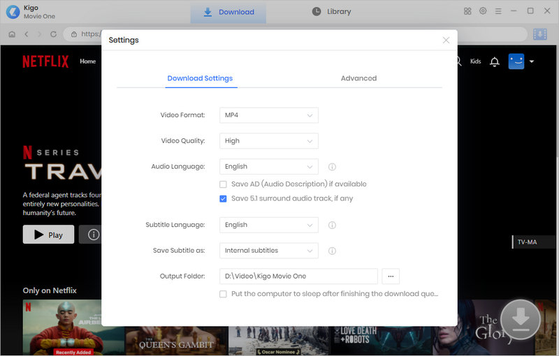 customize download settings for netflix movies