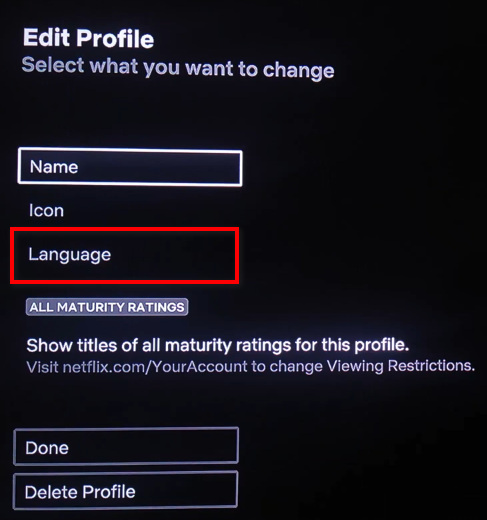 change language on netflix tv