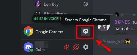 click to screen share netflix on discord