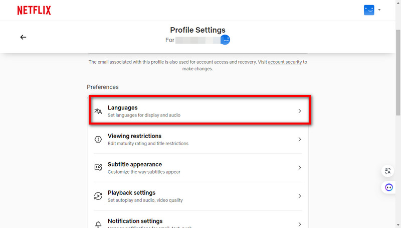 edit language settings on netflix