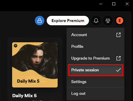 enable private session on desktop