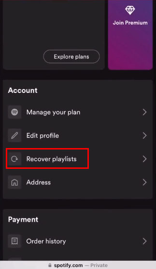 tap recover playlists