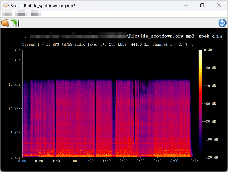 spotdown riptide spectrogram 16khz cutoff