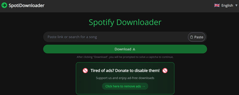 spotifydown interface