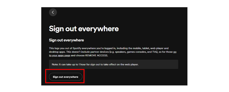 sign out spotify everywhere