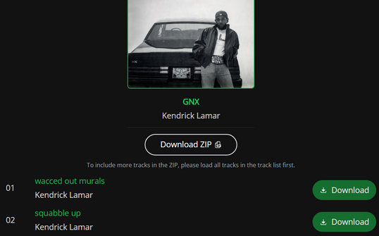 download all or single song