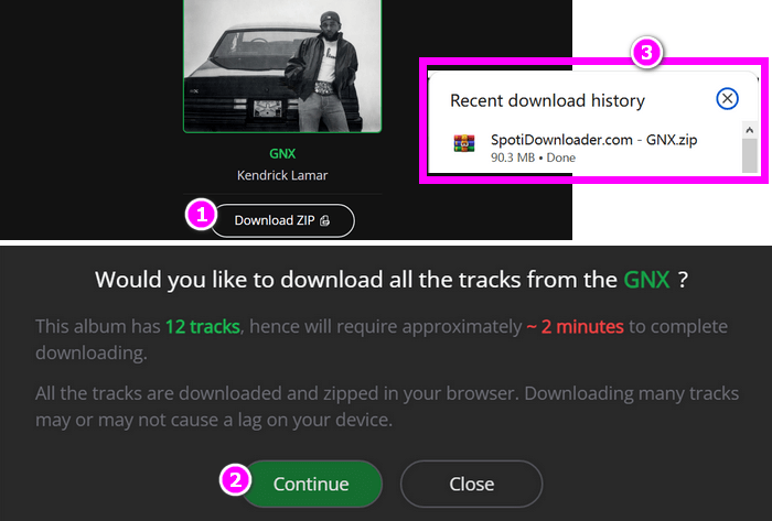 download spotify album