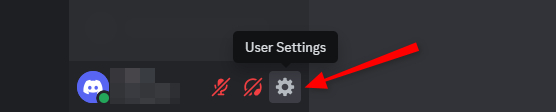 click user settings on discord