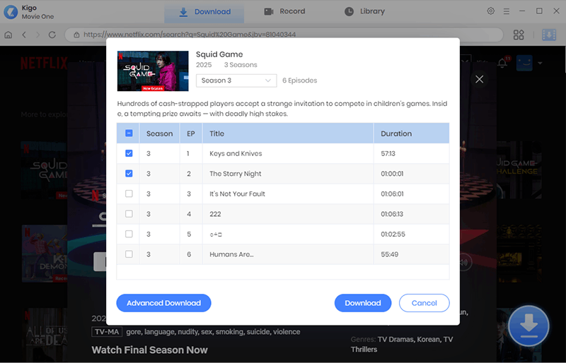 check squid game episodes to download
