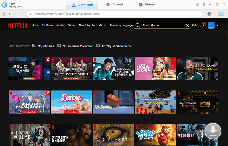 search squid game in netflix