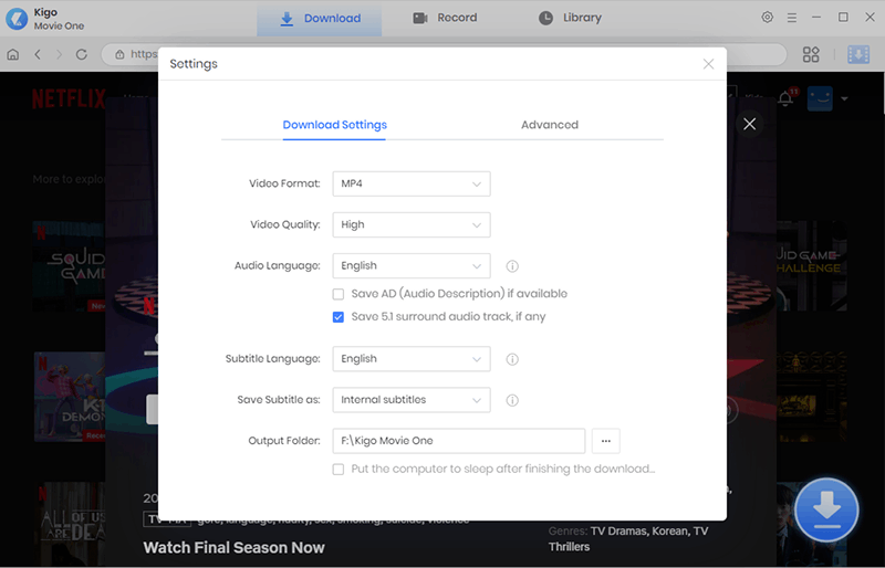 adjust settings