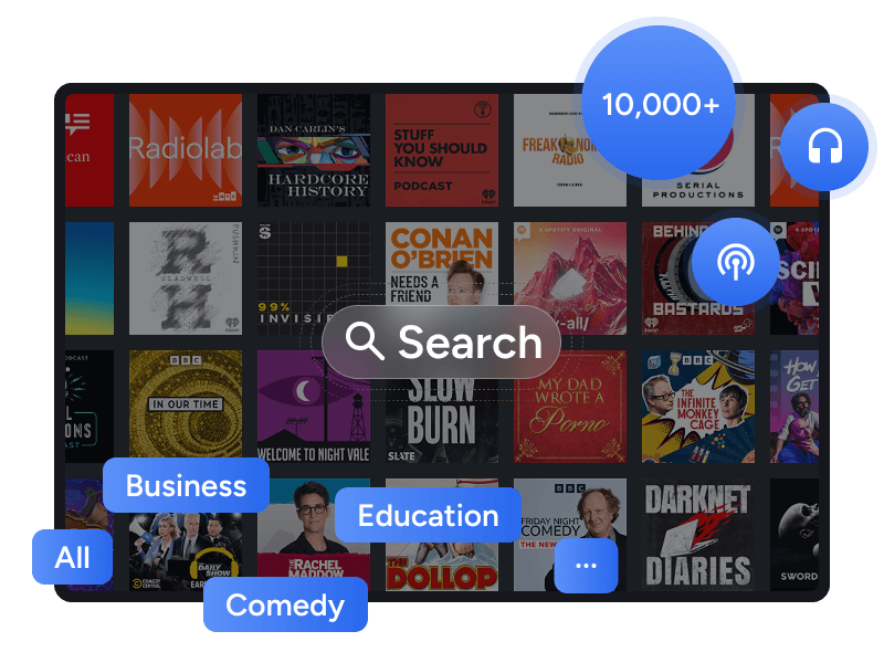 access podcast library