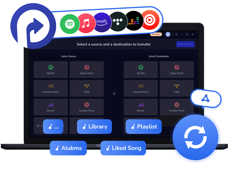 transfer playlists acorss major streaming service