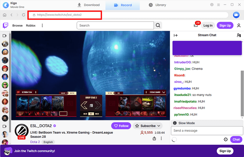paste the website url for detecting
