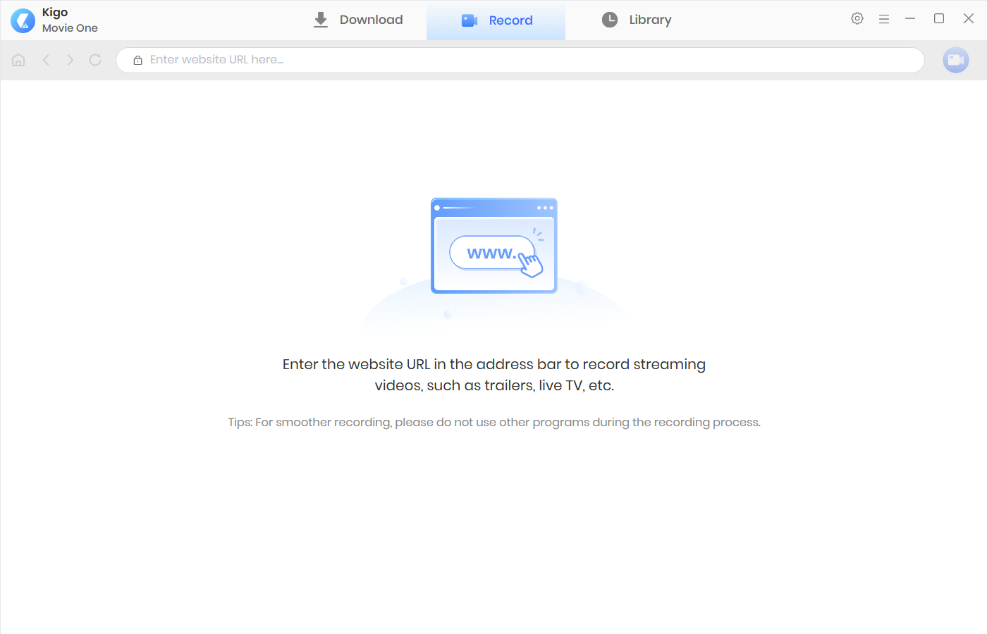 record interface of kigo movie one