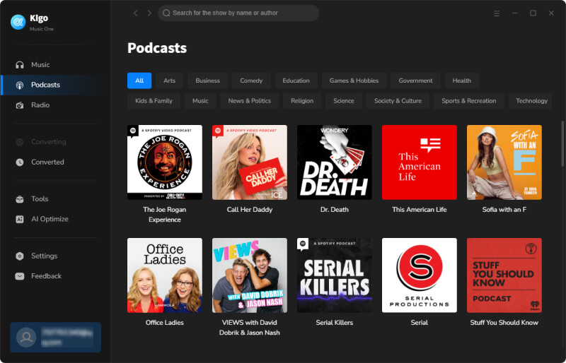 podcast tab