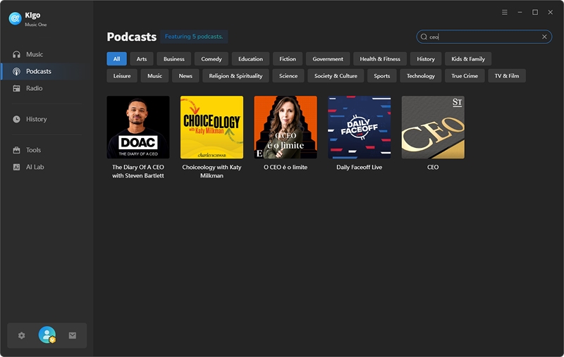 search podcast by keywords