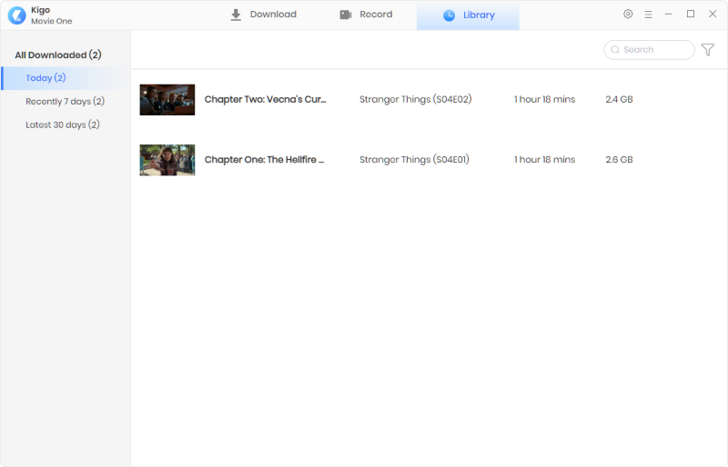 find downloaded video on library
