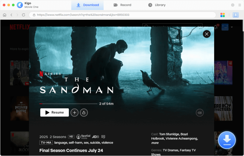 select to download netflix movies