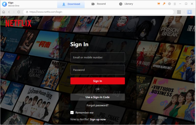 sign in netflix