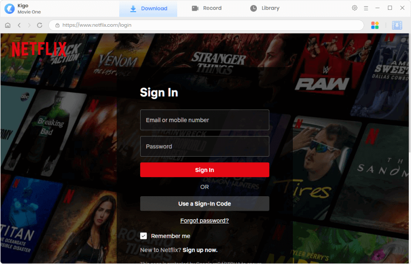 sign in netflix