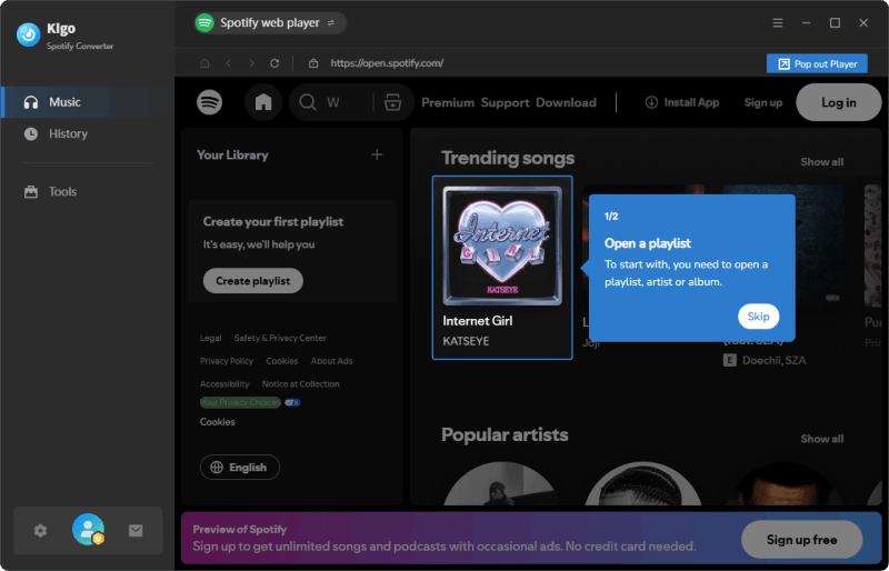 open kigo spotify converter