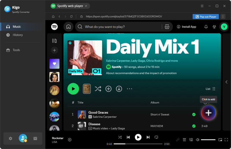 choose spotify music video you'd like to download