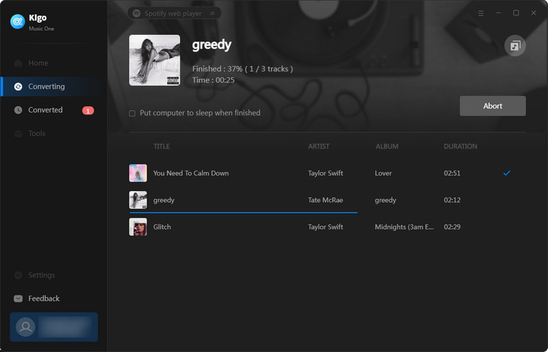 Converting Spotify music